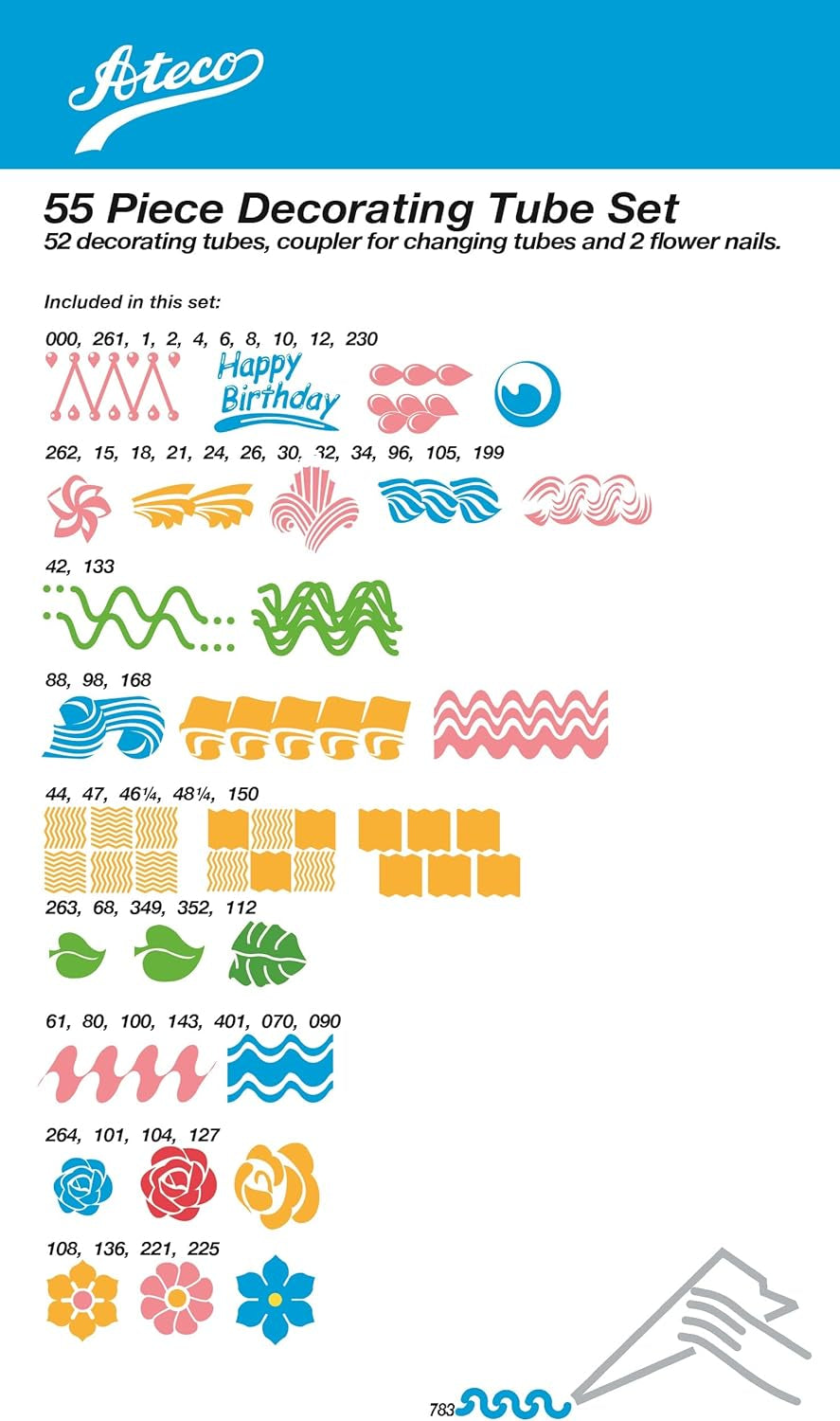 Ateco 55-Piece Decorating Tube Set