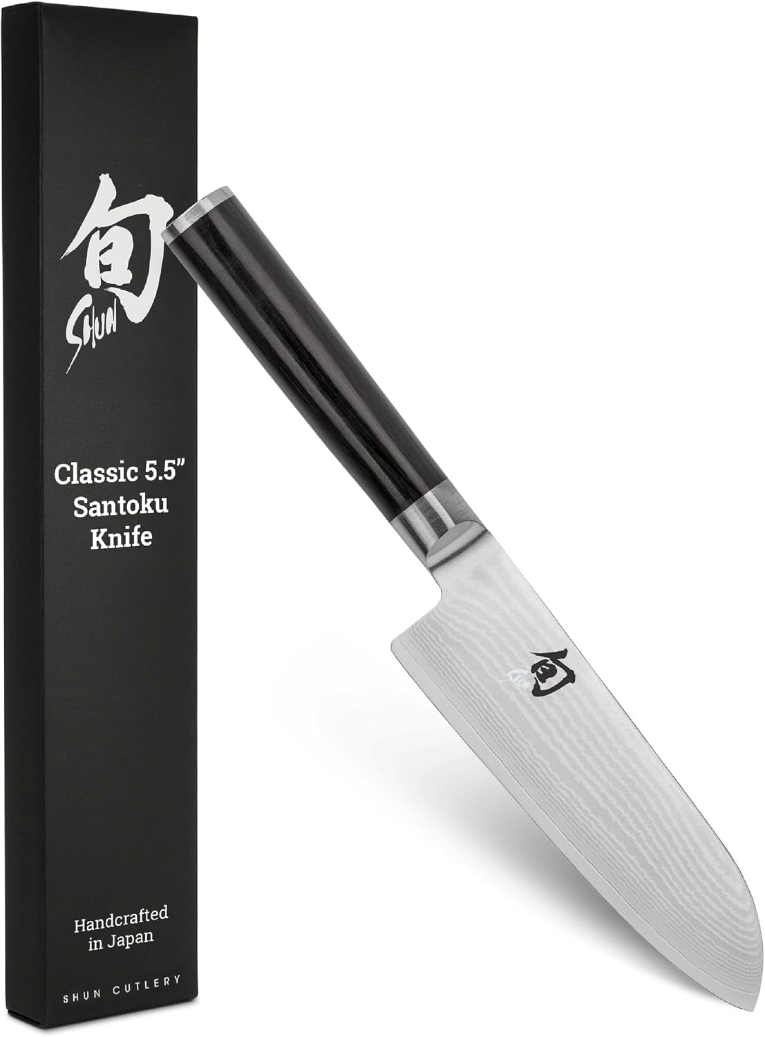Shun Classic 7" Santoku Knife | Handcrafted Japanese All Purpose Knife, VG-MAX Core with Damascus Stainless Steel Cladding, Pakkawood Handle