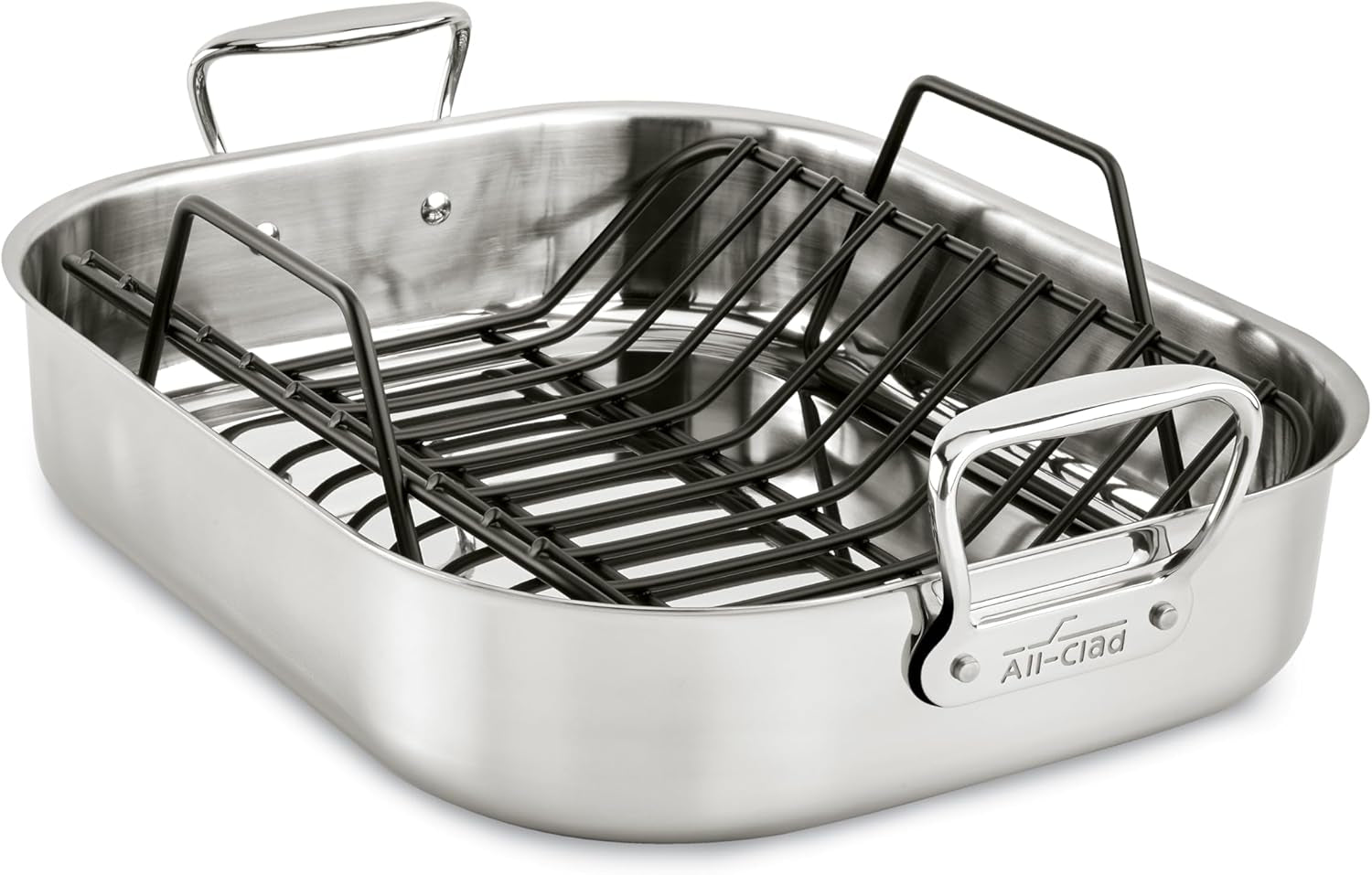 All-Clad Specialty Stainless Steel Roaster and Nonstick Rack 16x13x5 I