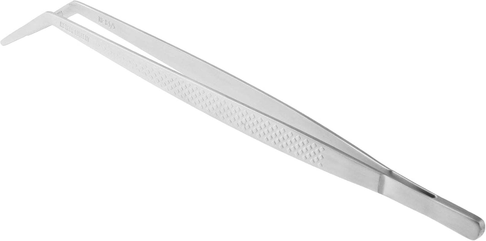 Mercer Culinary 18-8 Stainless Steel Chef Plating Tongs, Curved Fine T