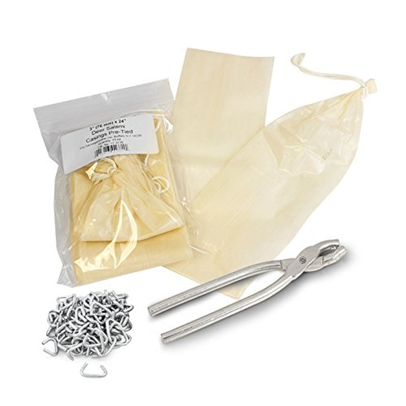 The Sausage Maker - Salami Sausage Casing Kit, Tied and Looped 76mm (3