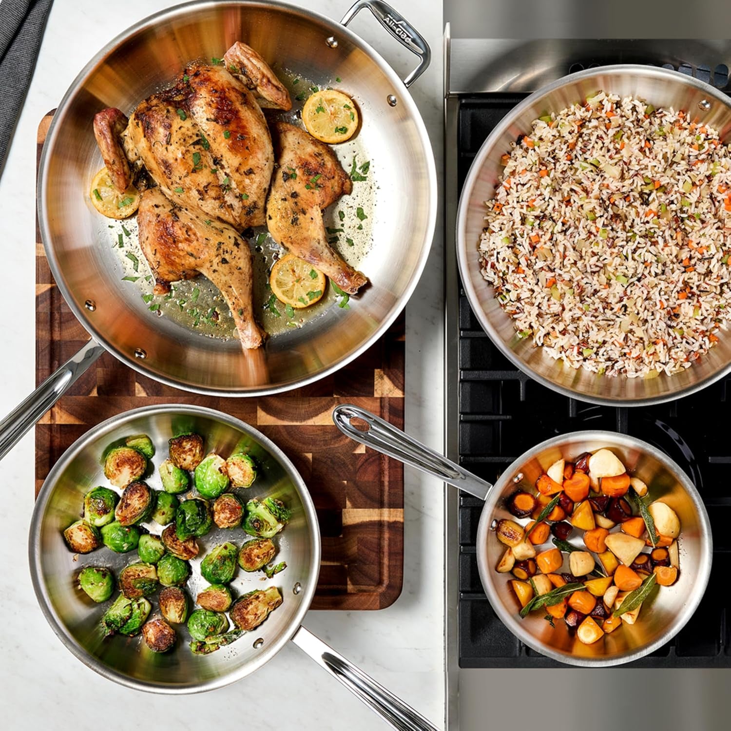 All-Clad D3® Stainless Steel 12 inch Frying Pan- Made in the USA- The Original Bonded Professional Cookware- Oven Safe & Induction Compatible
