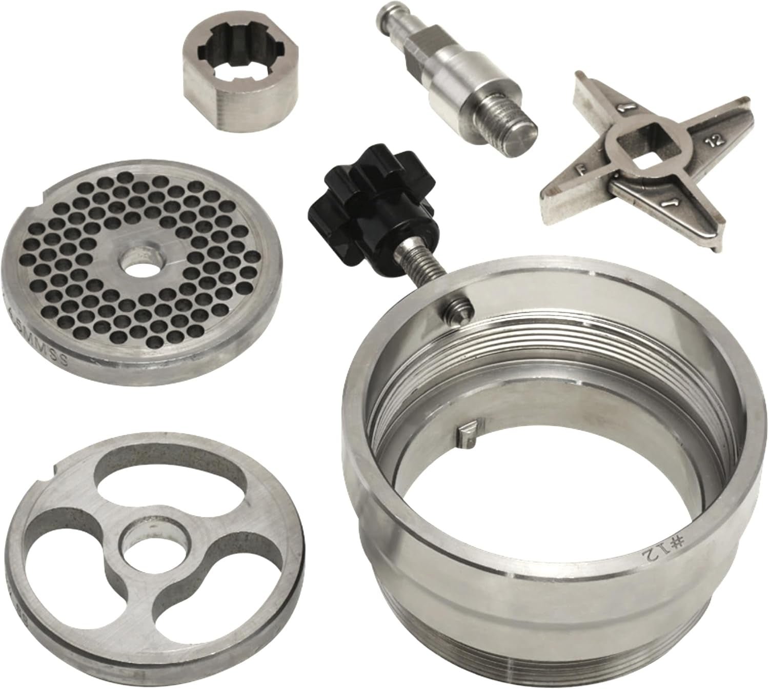 LEM Products #12 DualGrind Adapter, Stainless Steel Meat Grinder Attac