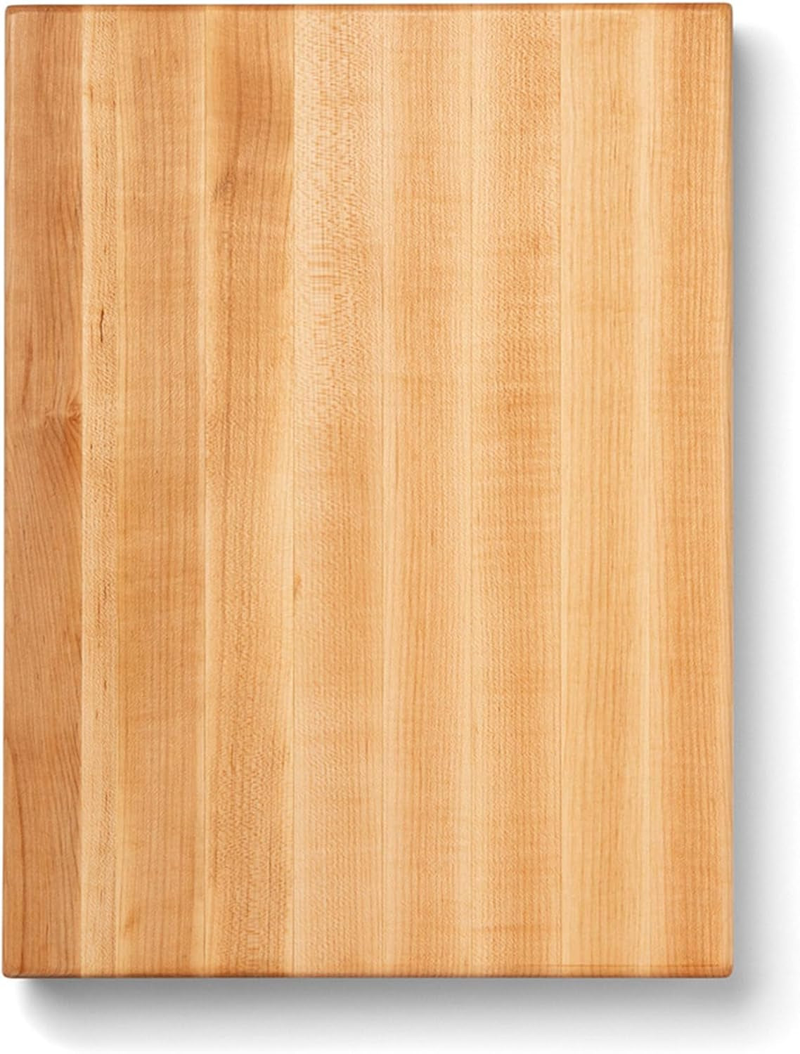 John Boos Handle Boards Series Rectangular Wooden Maple Cutting Board 24”x18” – 2.25” Thick, 30-lb Reversible Butcher Block with Juice Groove, Edge-Grain & Metal Handles