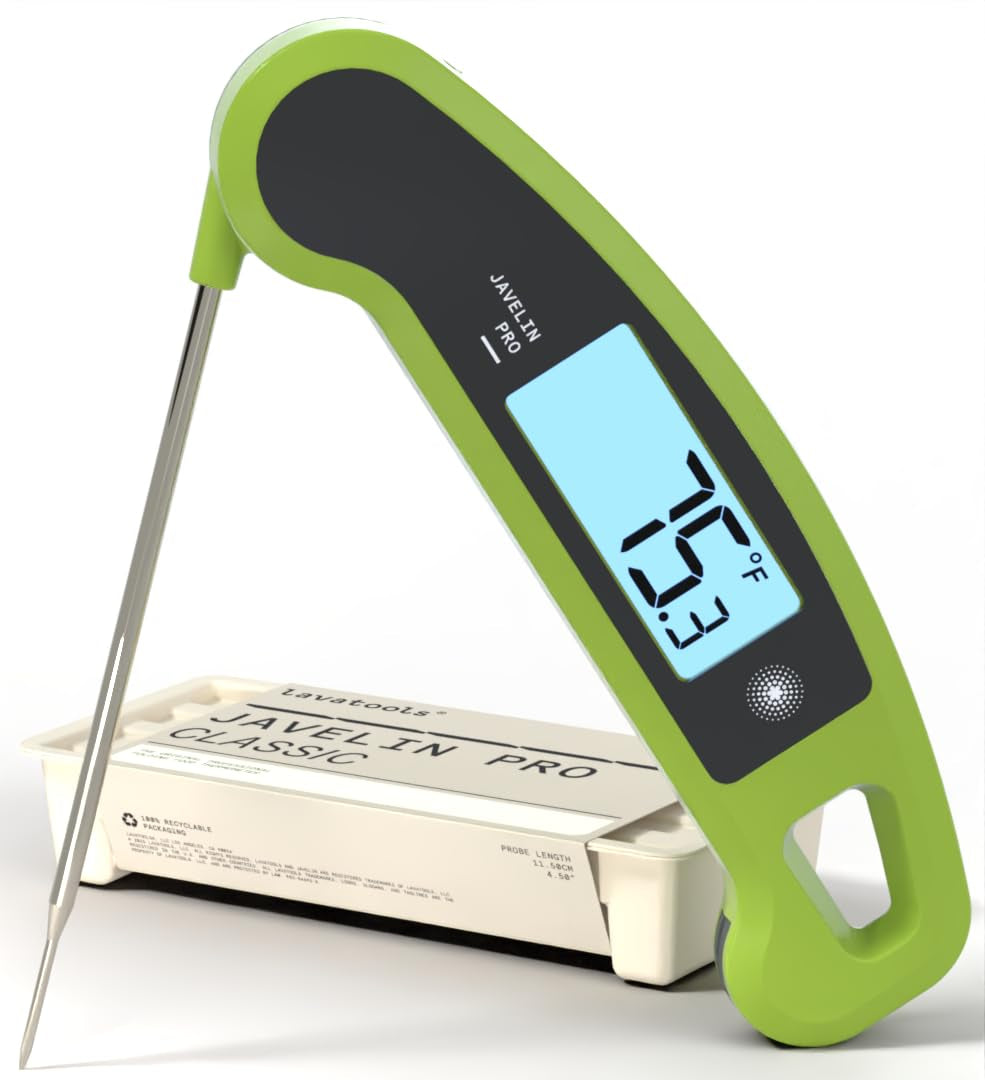 Lavatools Javelin® PRO Classic Ultra-Fast 2-Second Professional Digital Instant Read Meat Thermometer for Grill and Cooking, Auto-Rotating Backlit Display, IP65 Water Resistant, NSF Certified – Sambal
