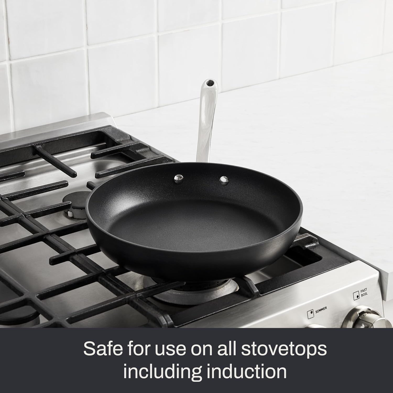 All-Clad HA1 Expert Hard Anodized Nonstick Fraying Pan 10" Skillet, Dishwasher-Safe, Oven-Safe Up to 500°F Compatible with All Stovetops (Gas, Electric & Induction) - Black