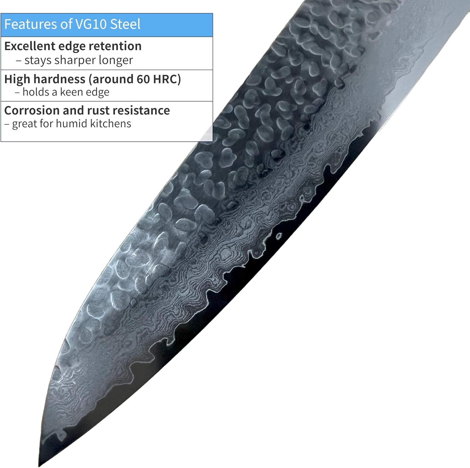 Sakai Takayuki Hammered Damascus 33 Layer Vg-10 Japanese 07396 Gyuto 2