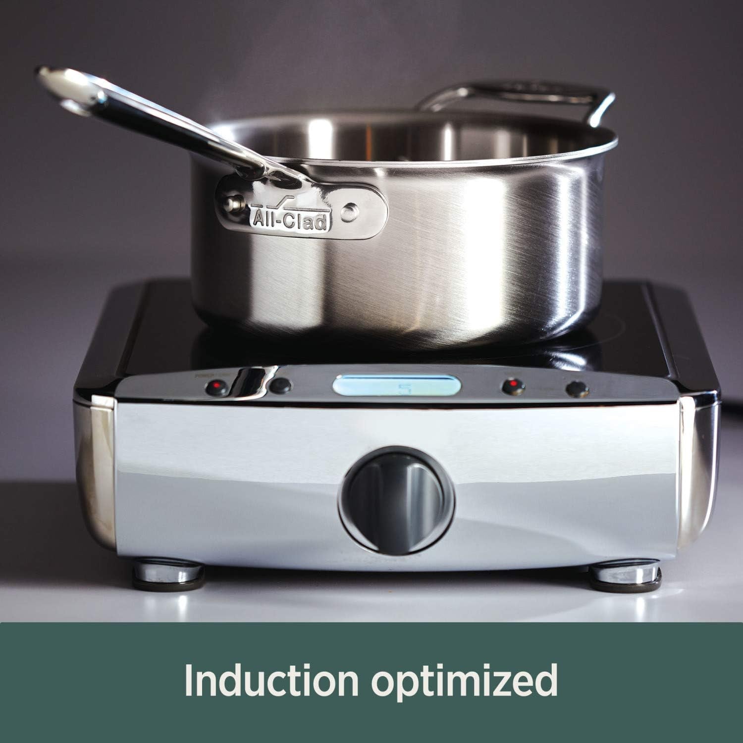 All-Clad D5 5-Ply Brushed Stainless Steel Stockpot 8 Quart Induction Oven Broiler Safe 600F Pots and Pans, Cookware Silver