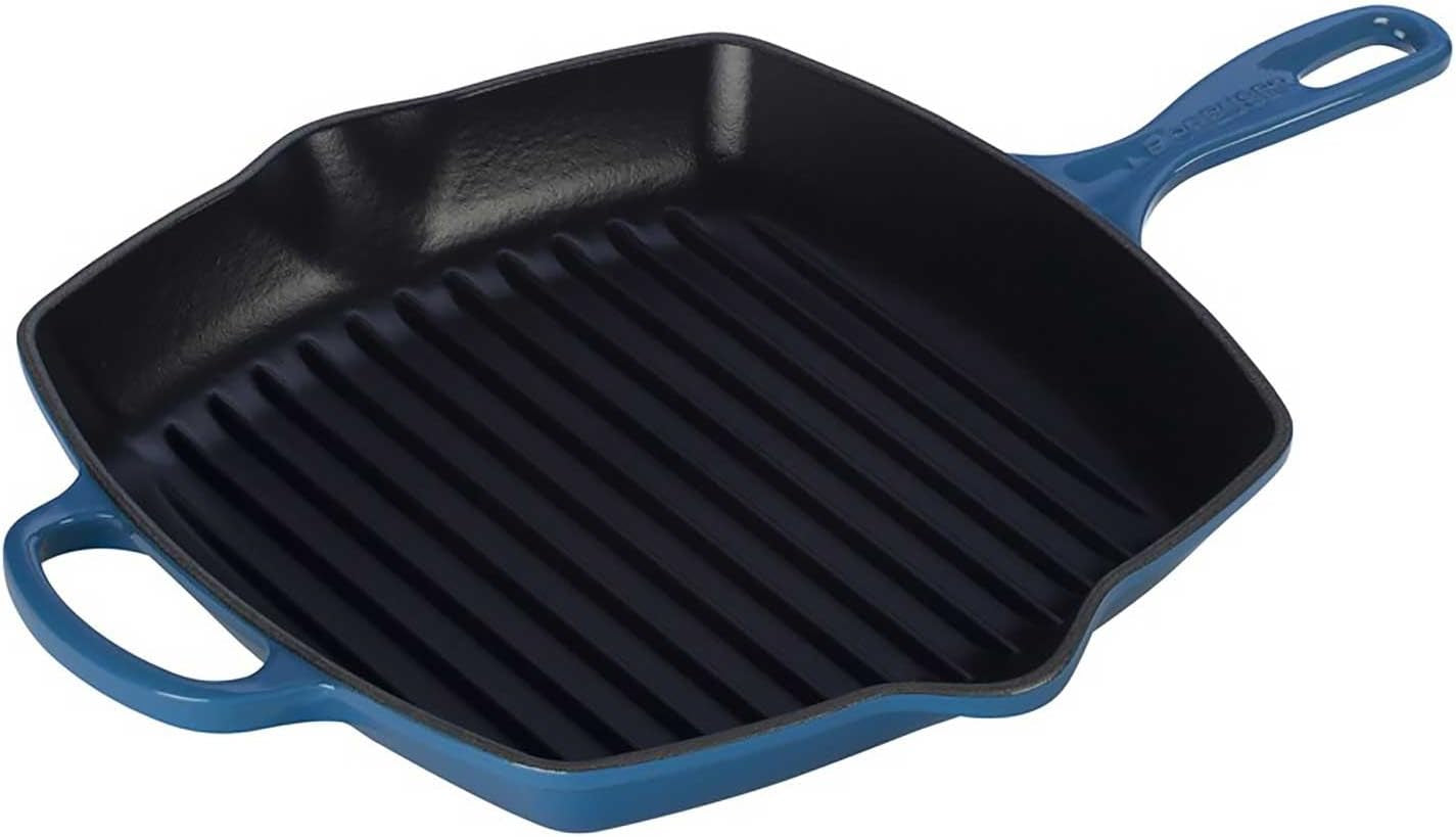 Le Creuset Enameled Cast Iron Signature Square Skillet Grill, 10.25"