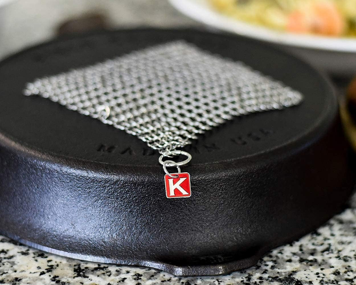Knapp Made 6" × 6" Small Ring Chainmail Cast Iron Scrubber