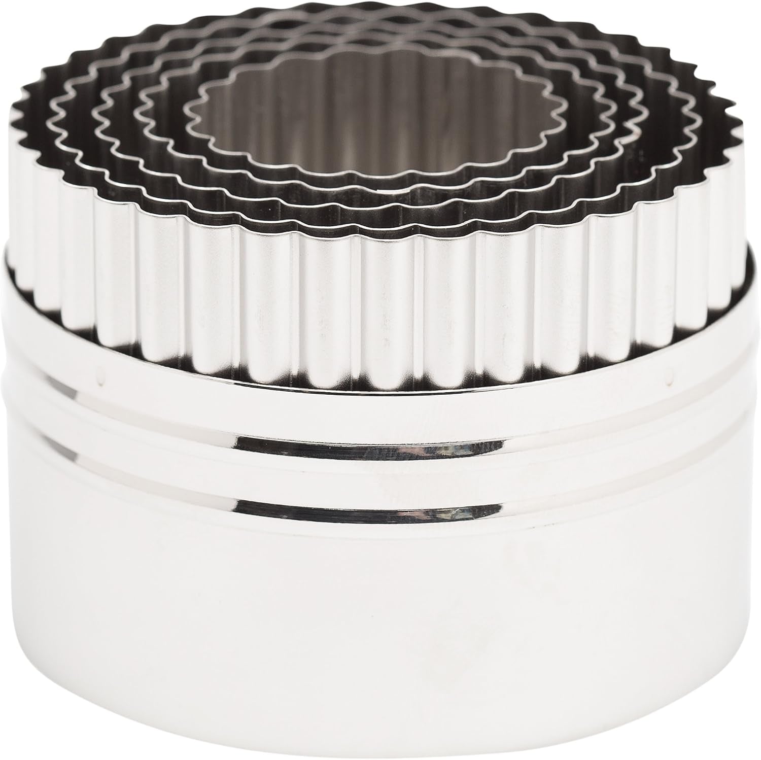 Ateco Plain Edge Round Cutters in Graduated Sizes, Stainless Steel, 11