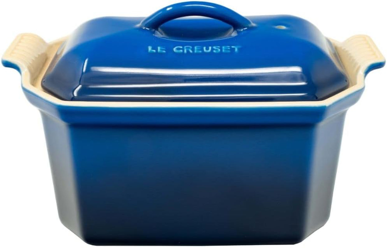 Le Creuset Heritage Stoneware Pâté Terrine with Press, 3/4 Quart, Lapis