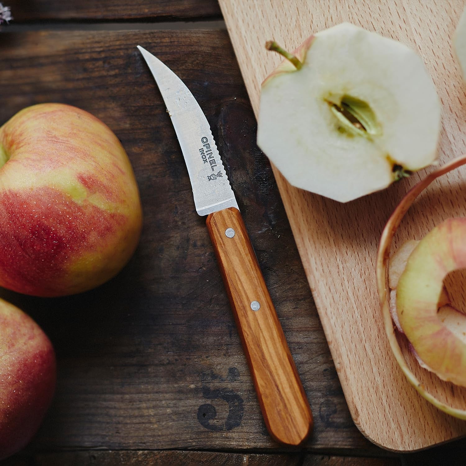 OPINEL Essential No.114 Vegetable Knife, Hornbeam Wood Handles, Made i