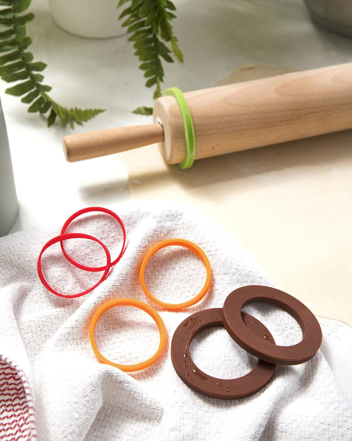 Silicone Rolling Pin Bands 8 Piece Set