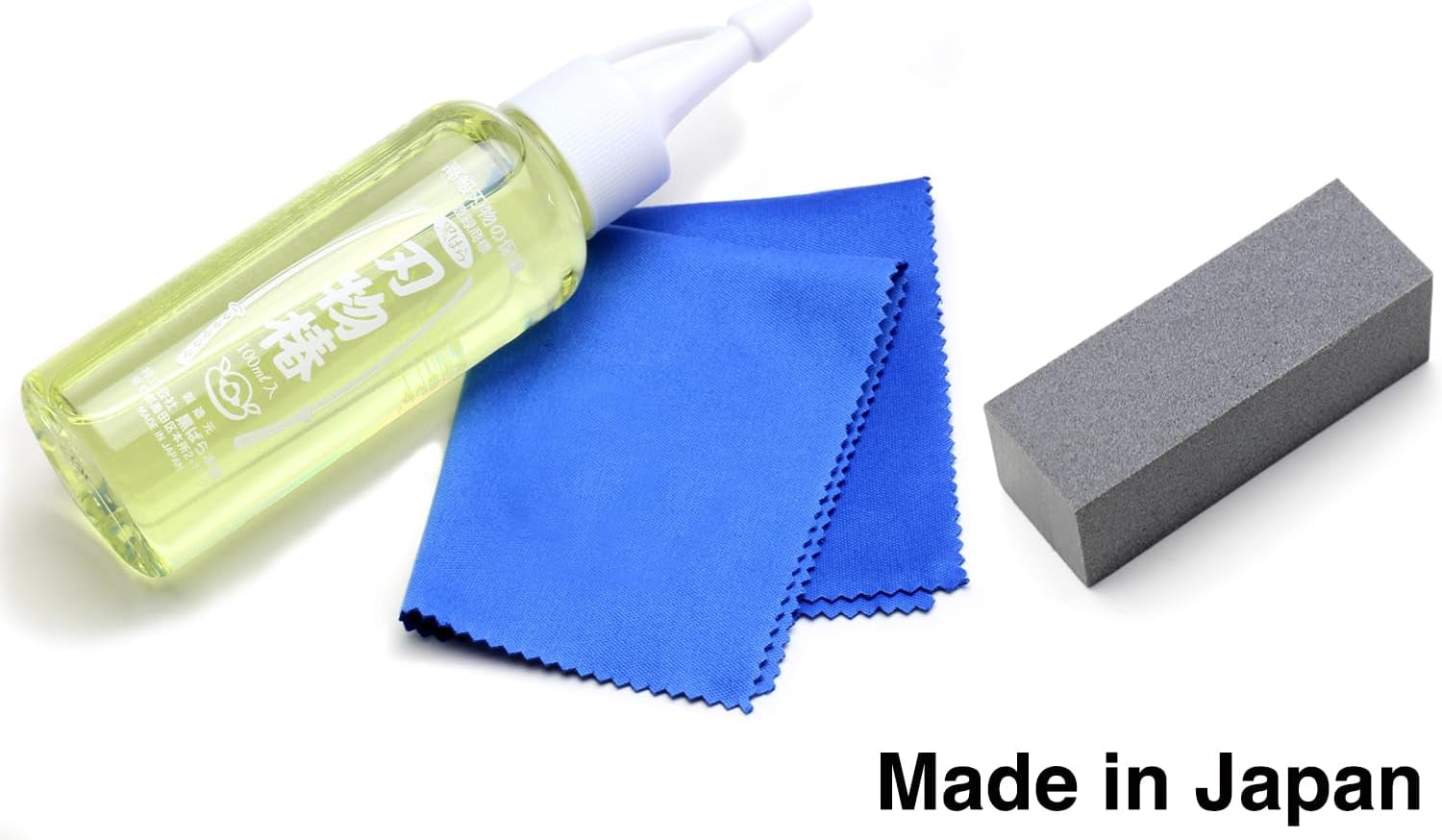 Yoshihiro 100% Pure Tsubaki Japanese Knife Maintenance Oil 3.4 oz & Large Sabitori Rust Erasers Set