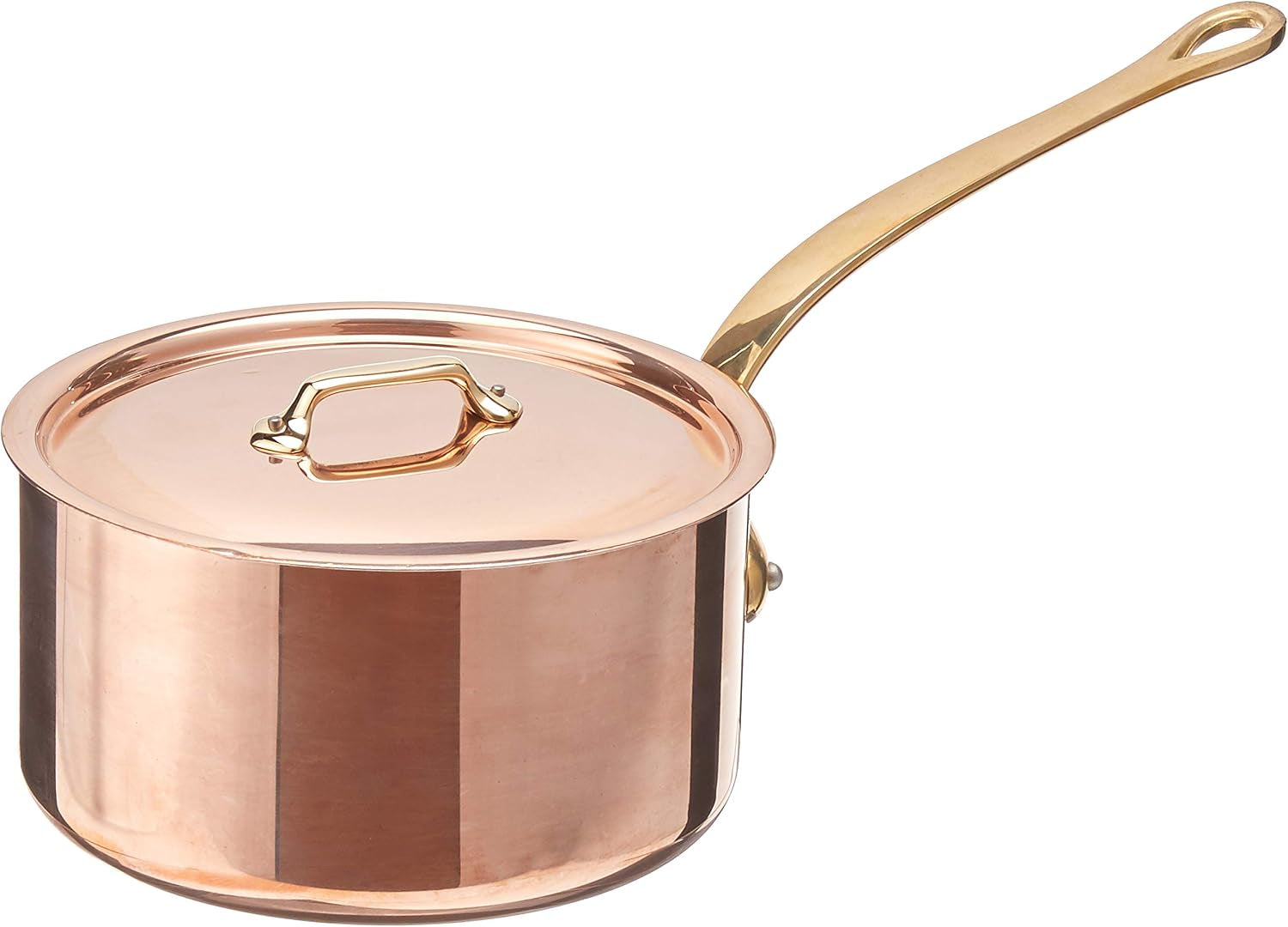 Mauviel M'250C 2.7-Quart Copper Saucepan with Lid