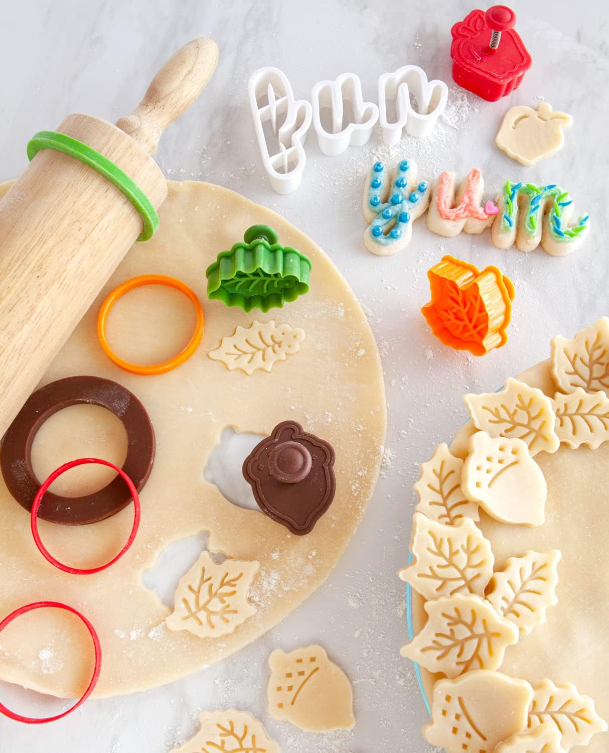 Silicone Rolling Pin Bands 8 Piece Set
