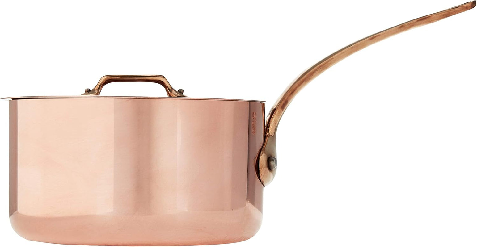 Mauviel M'250C 2.7-Quart Copper Saucepan with Lid