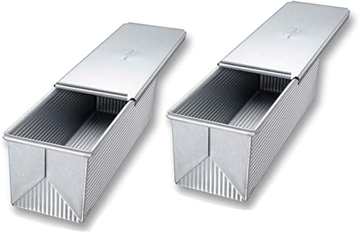 USA Pan Bakeware Pullman Loaf Pan With Cover, 9 x 4 inch, Nonstick & Q