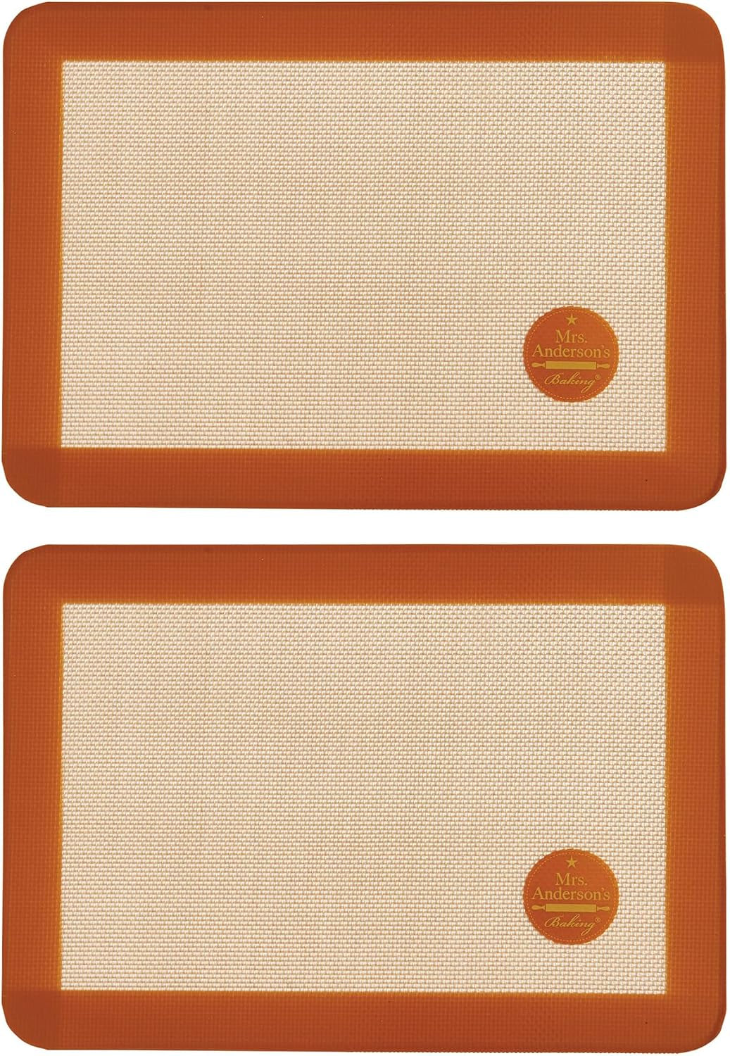 Mrs. Anderson's Baking Non-Stick Silicone Baking Mat - Reusable Oven Liner & Pastry Mat - For Breads, Cookies, Roasting & More - Baker’s Essentials - Heat-Resistant to 480°F - Toaster Oven Baking Mat