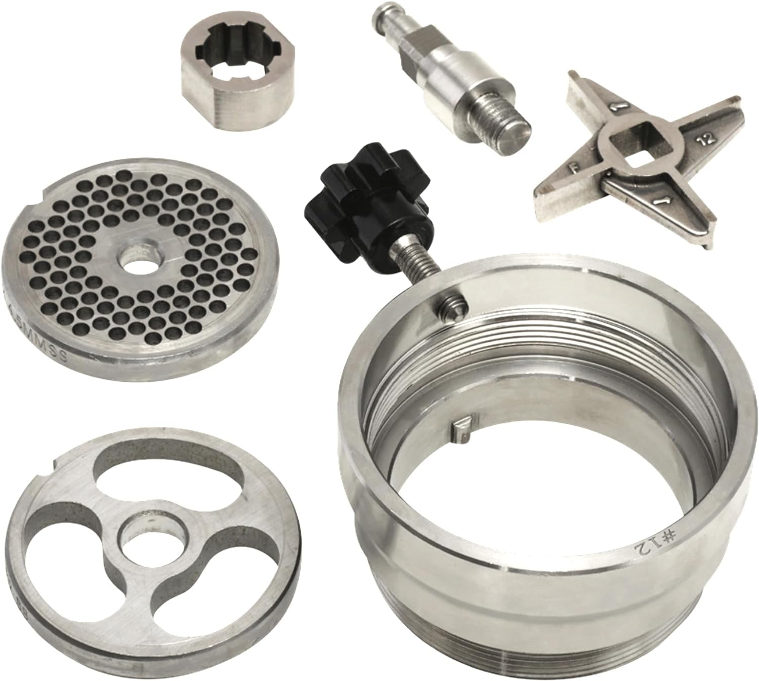 LEM Products #12 DualGrind Adapter, Stainless Steel Meat Grinder Attac