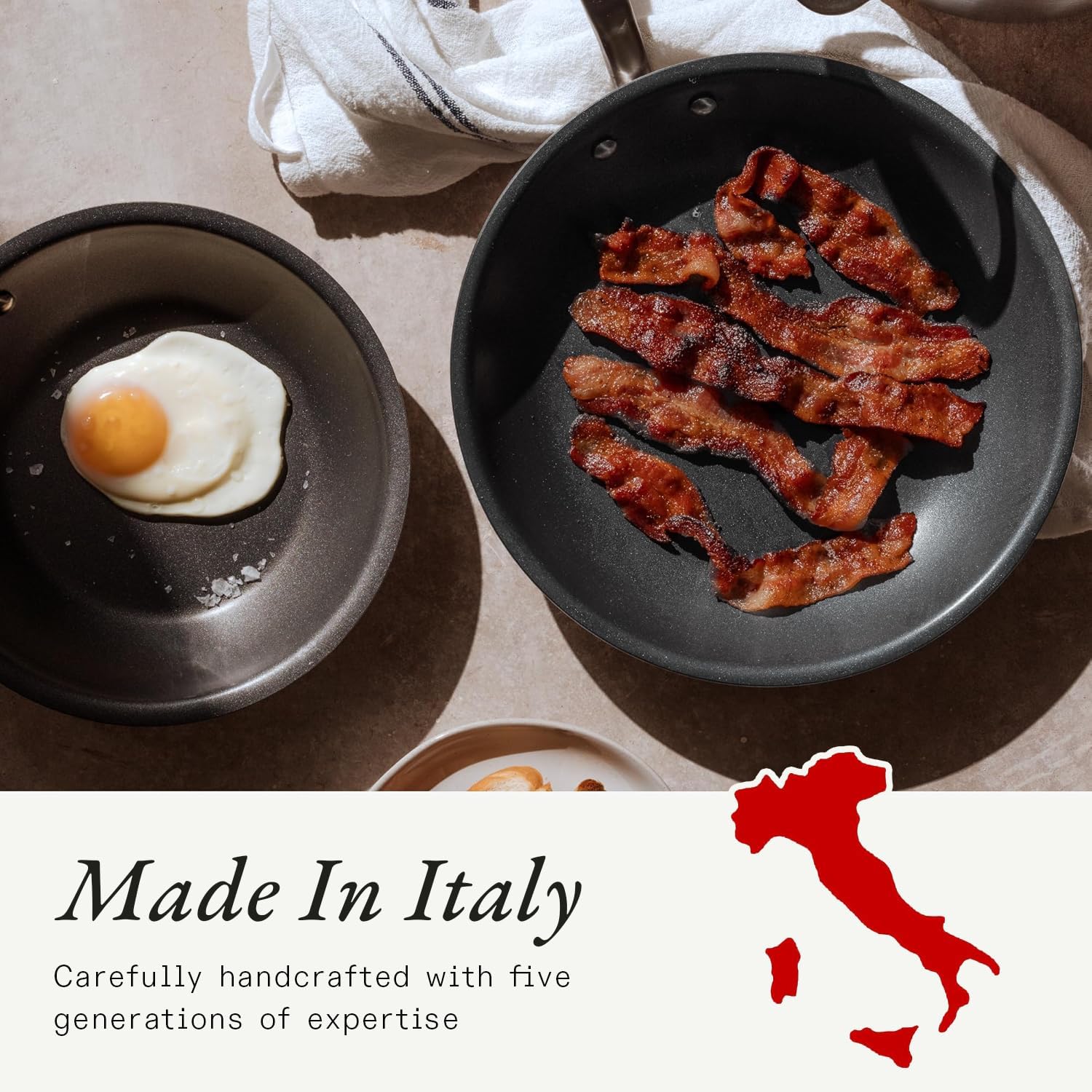 Made In Cookware - ProCoat 8" Non Stick Frying Pan (Graphite) - 5 Ply Stainless Clad Nonstick - Professional Cookware - Crafted in Italy - Induction Compatible