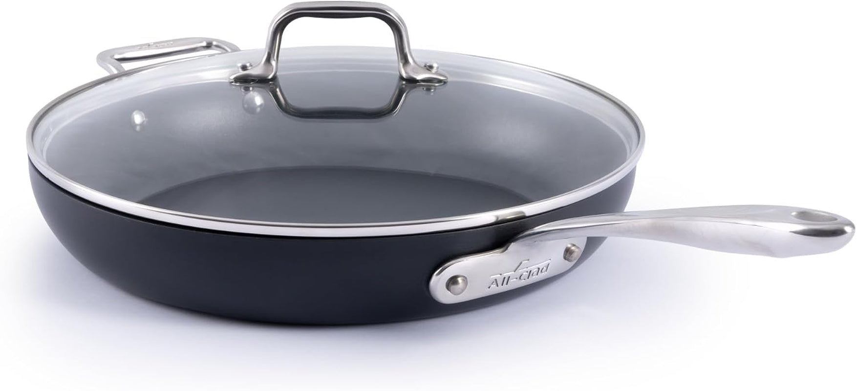 All-Clad HA1 Expert Hard Anodized Nonstick Fraying Pan 10" Skillet, Dishwasher-Safe, Oven-Safe Up to 500°F Compatible with All Stovetops (Gas, Electric & Induction) - Black