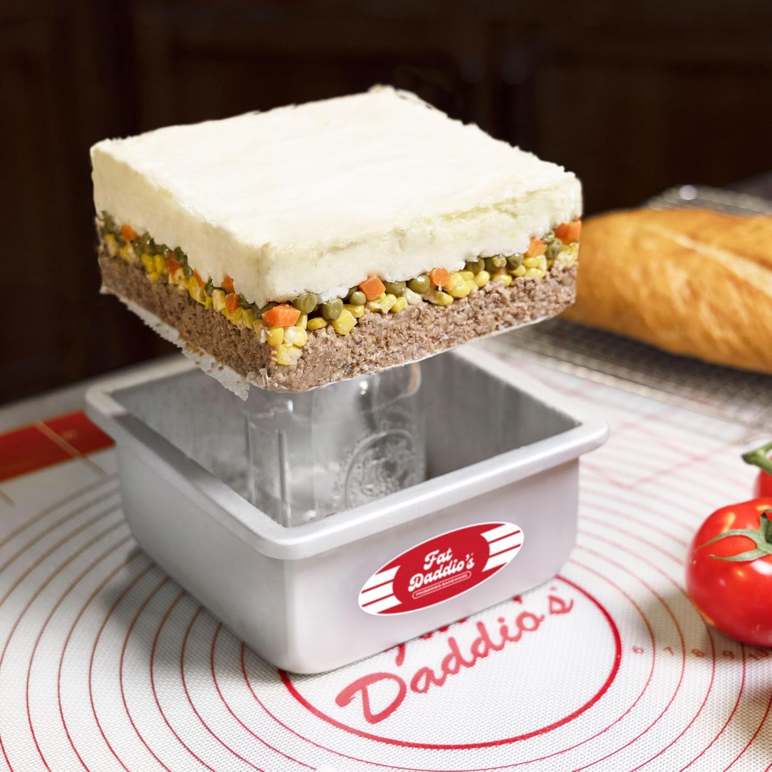 Fat Daddio's PSQCC-663 Removable Bottom Square Cake Pan, 6 x 6 x 3 Inc