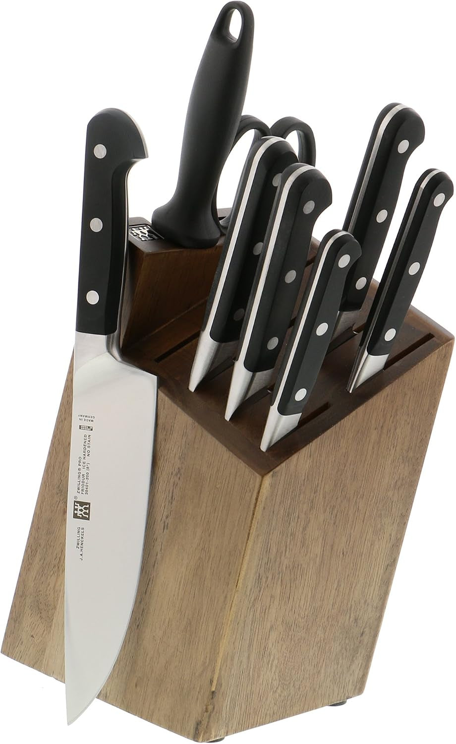 ZWILLING Pro 9-Piece Razor-Sharp German Knife Block Set, Made in Compa