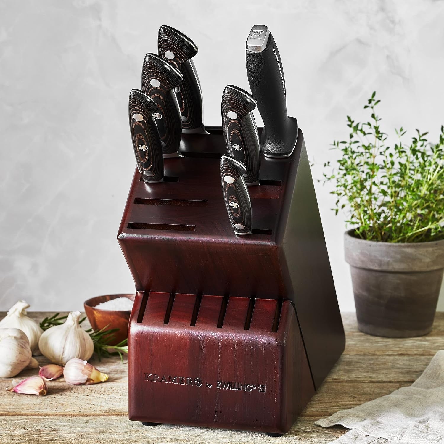 Damascus 7 Piece Knife Block Set