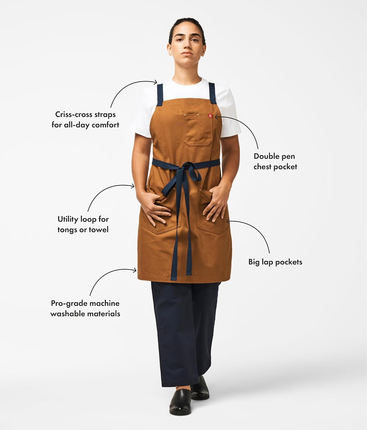 Crossback Chef Apron for Men & Women, Denver Brown