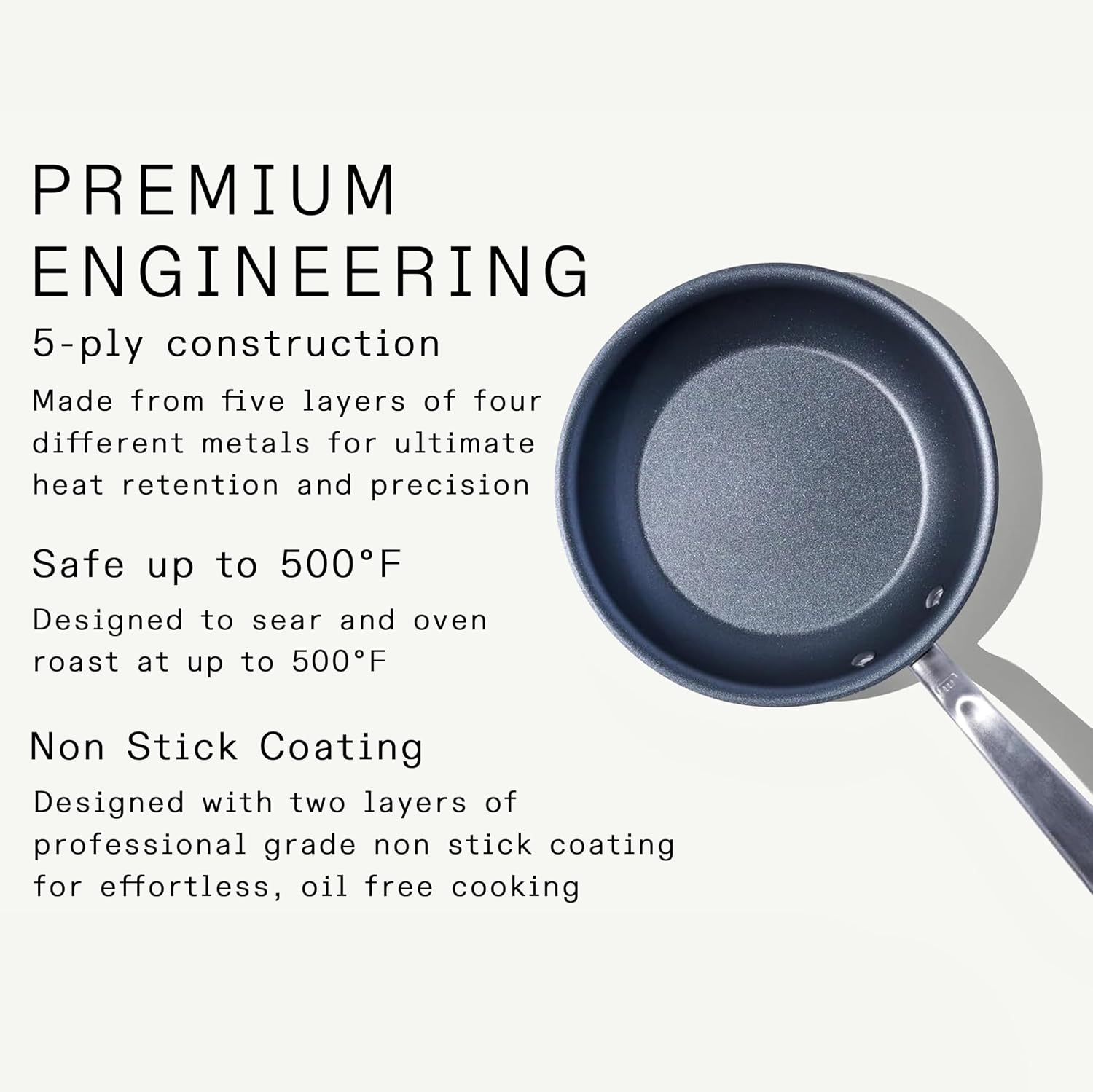 Made In Cookware - ProCoat 8" Non Stick Frying Pan (Graphite) - 5 Ply Stainless Clad Nonstick - Professional Cookware - Crafted in Italy - Induction Compatible
