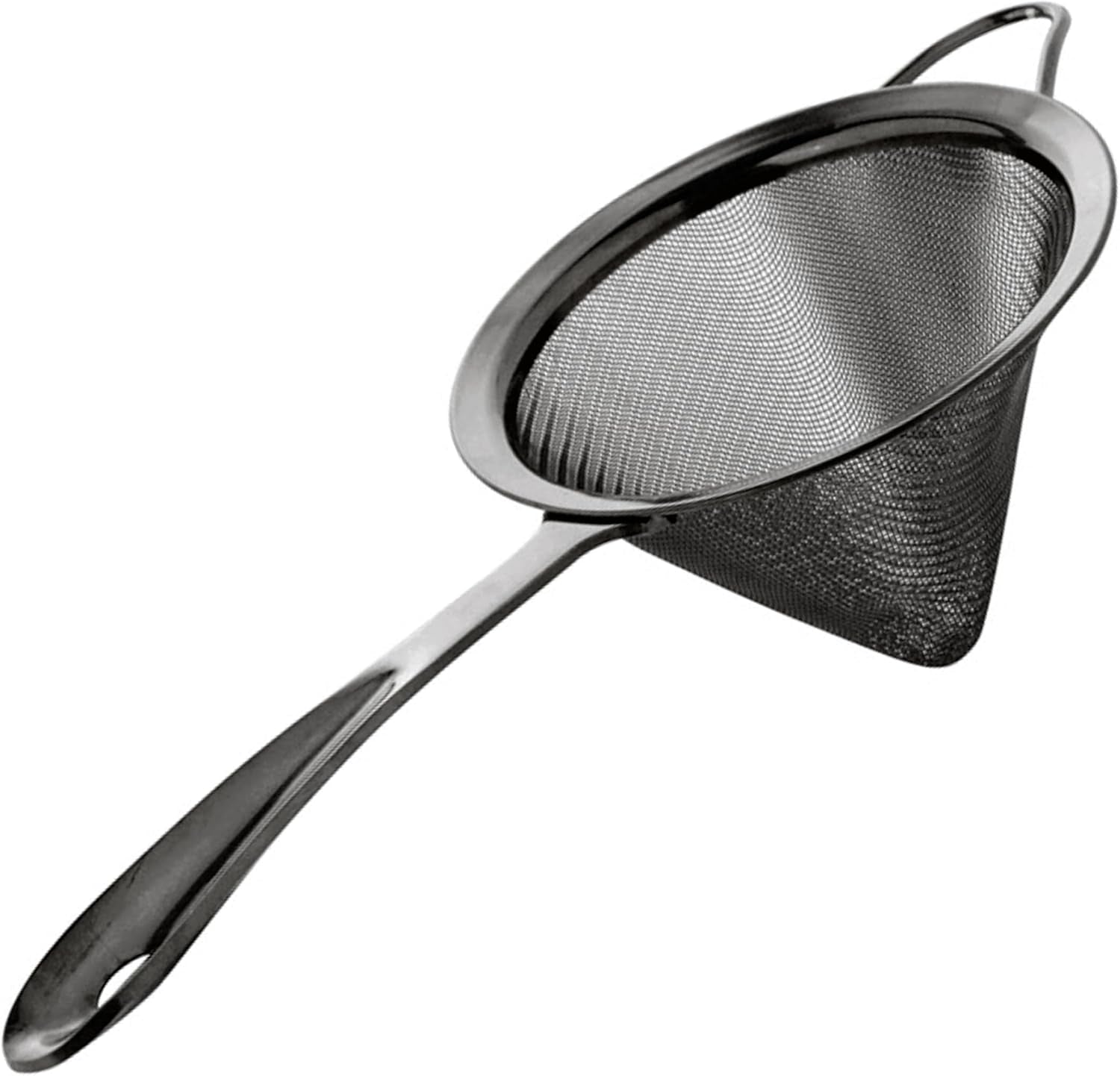 A Bar Above Black Fine Mesh Cocktail Strainer - Professional Double Straining Tool for Bartenders & Home Bar, 304 Stainless Steel Conical Sieve for Cocktails, Tea, Coffee & Kitchen Use