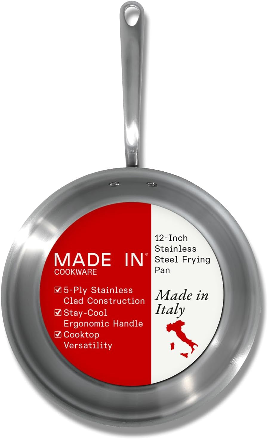 Made In 12-Inch Stainless Clad Fry Pan