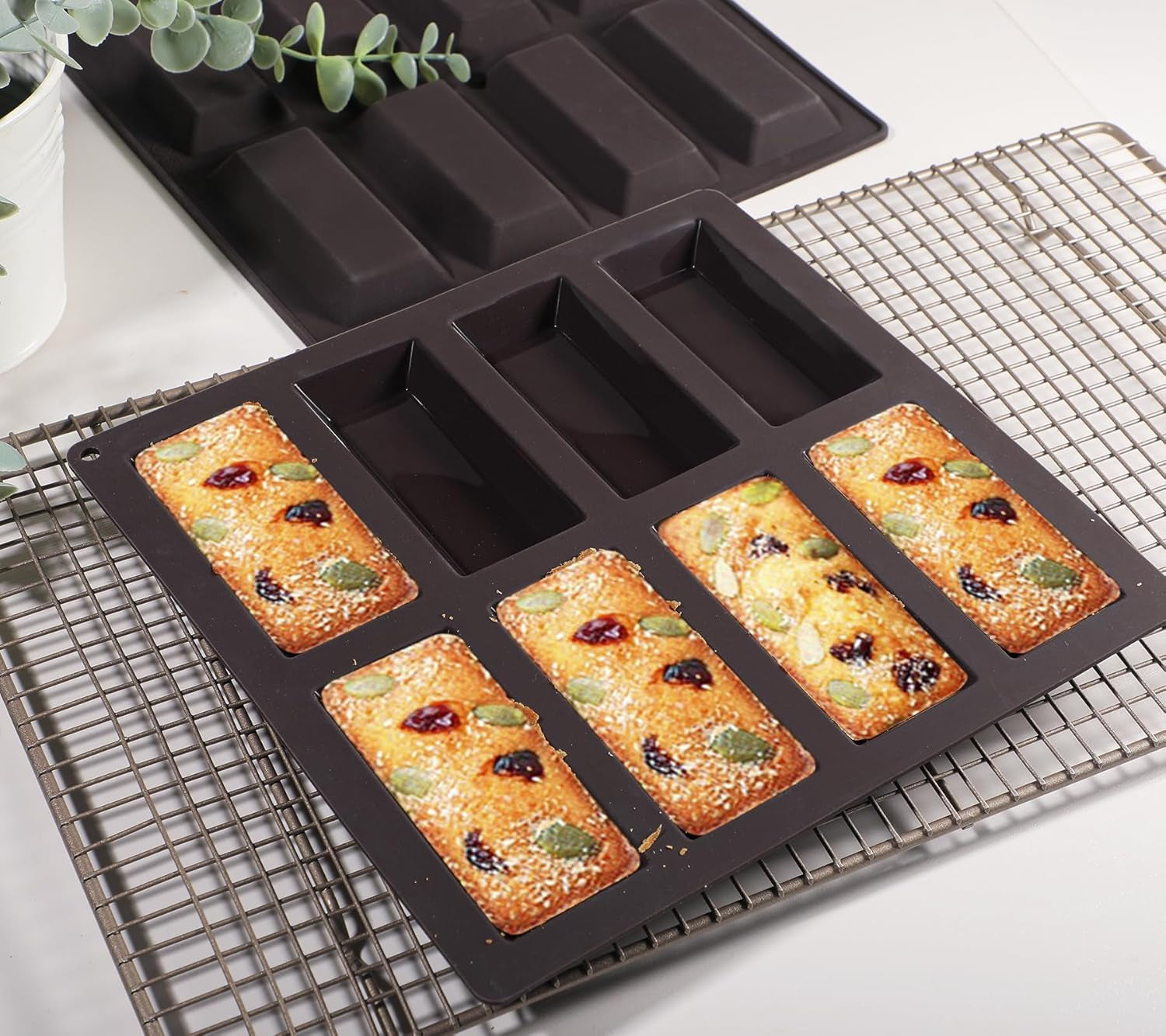 Webake Financier Cake Pan, 8 Cavity Silicone Financier Mold Non Stick