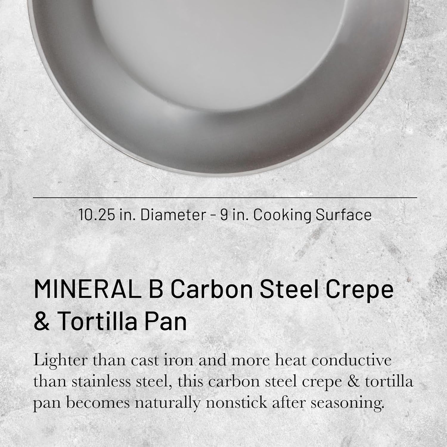 de Buyer MINERAL B Carbon Steel Crepe & Tortilla Pan 10.25"