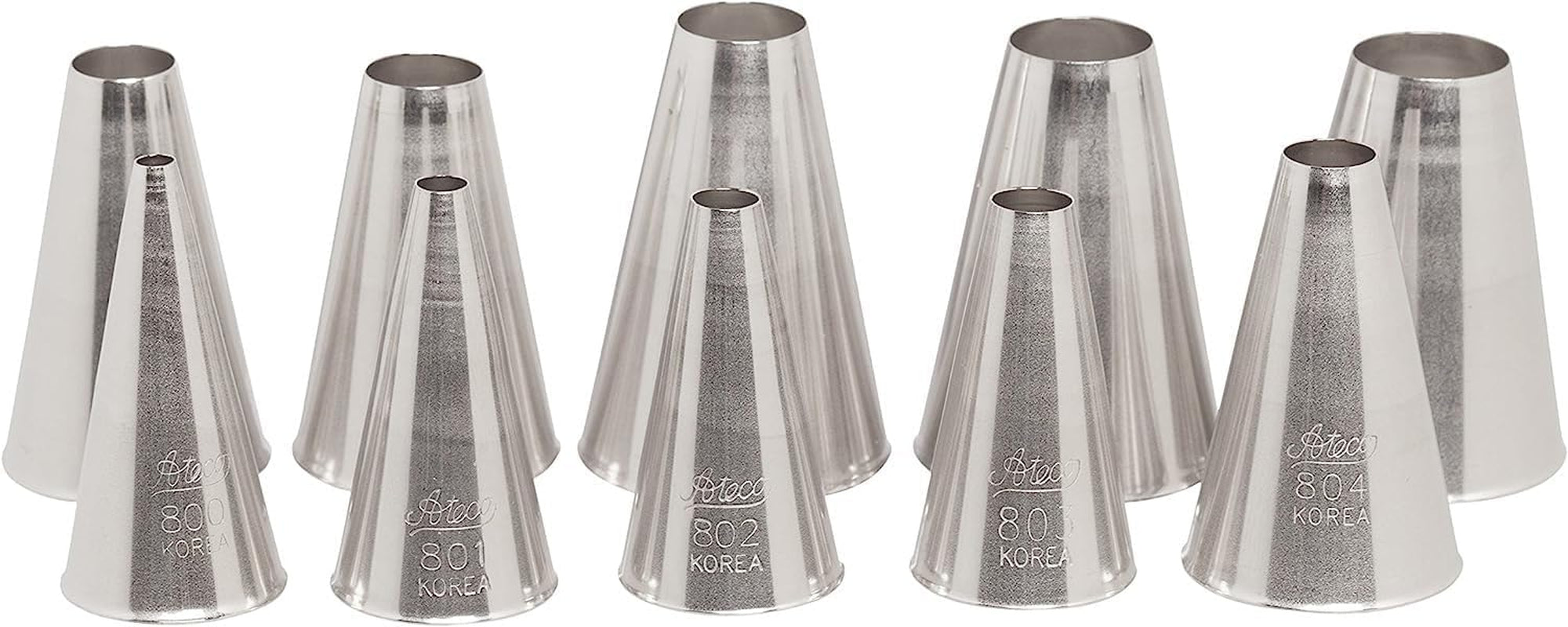 Ateco 810 10 Piece Plain Tube Set Sizes 0 to 9