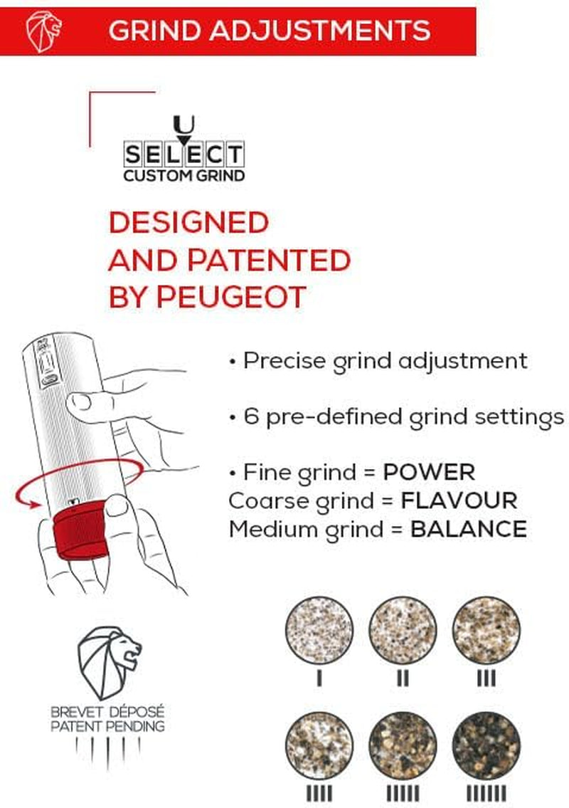 u'Select Rechargeable Electric Pepper Mill, Li-ion Battery, Carbon, 15