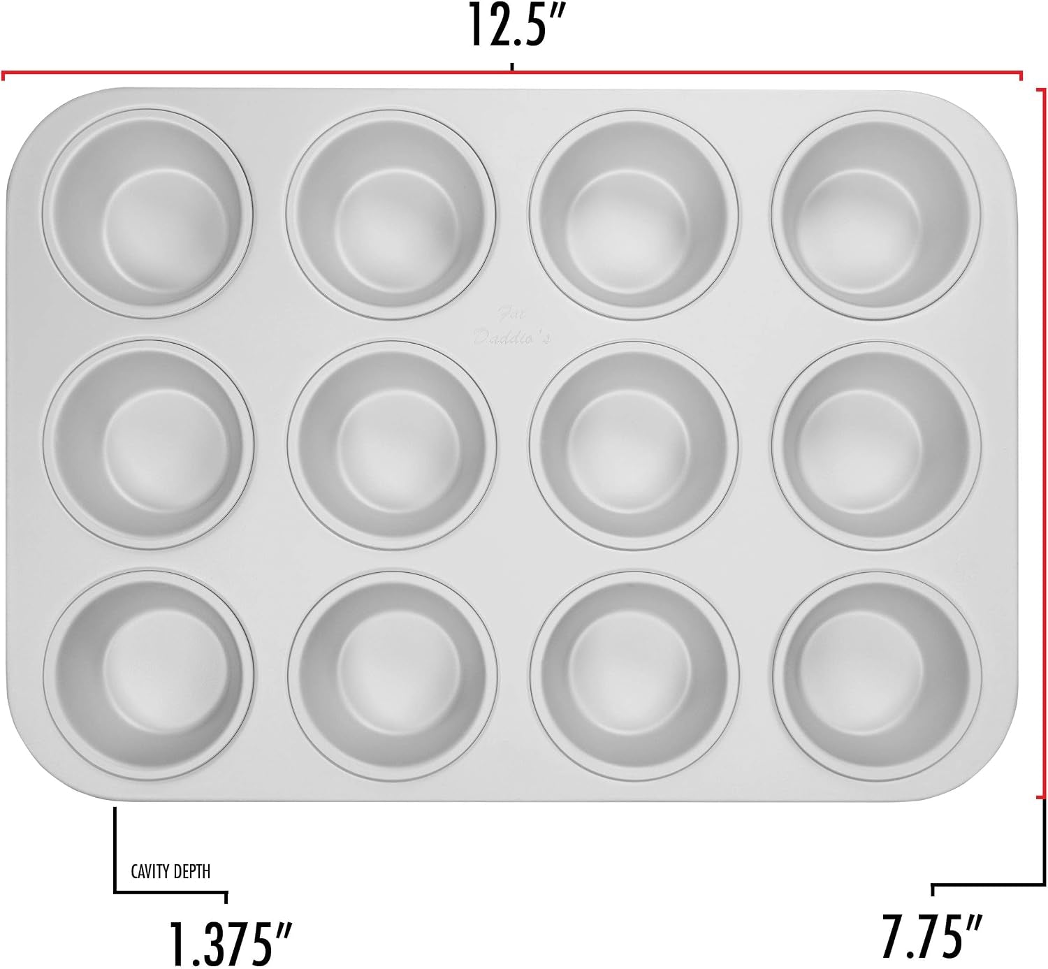 Fat Daddio's Anodized Aluminum Standard Muffin Pan, 11.2 x 15.8 Inch