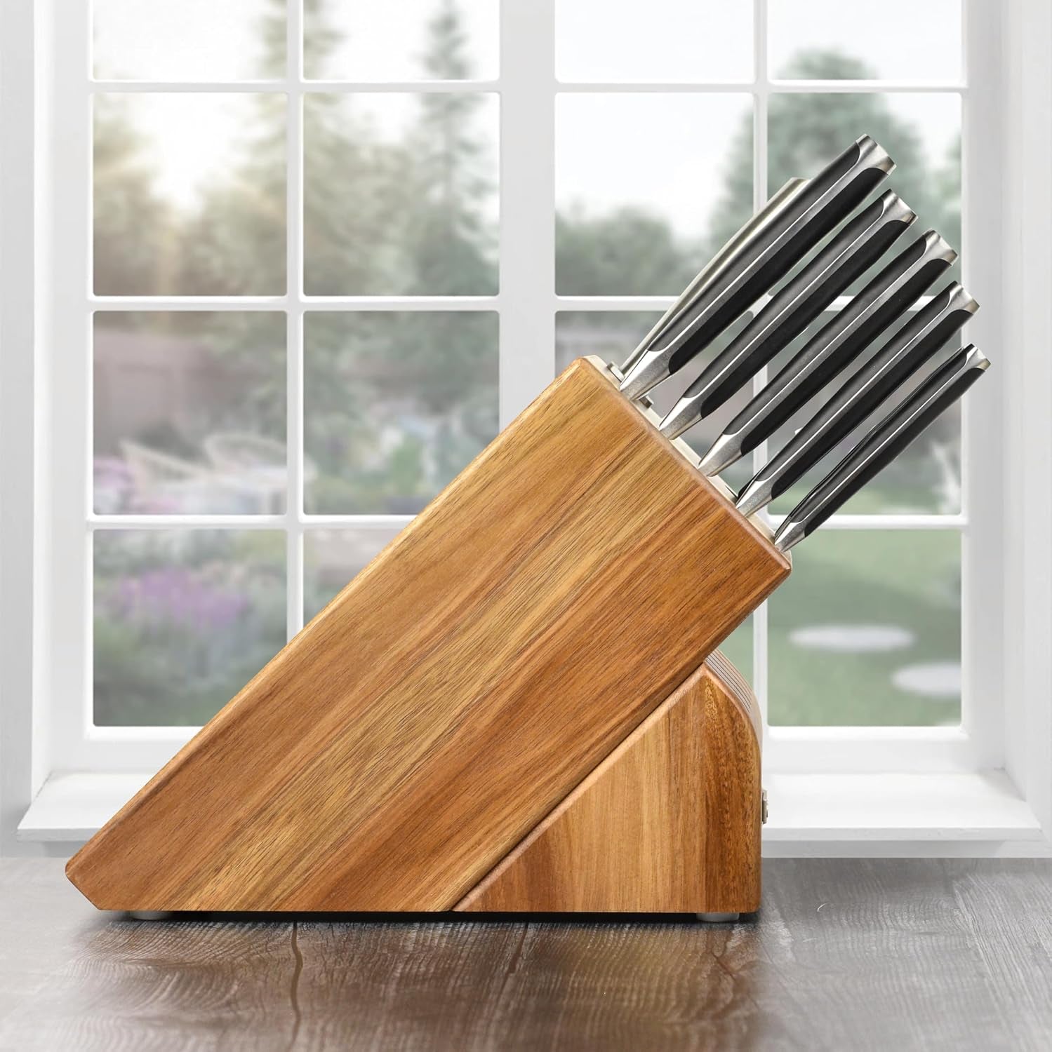 10 Piece Kitchen Knife Set with Acacia Block