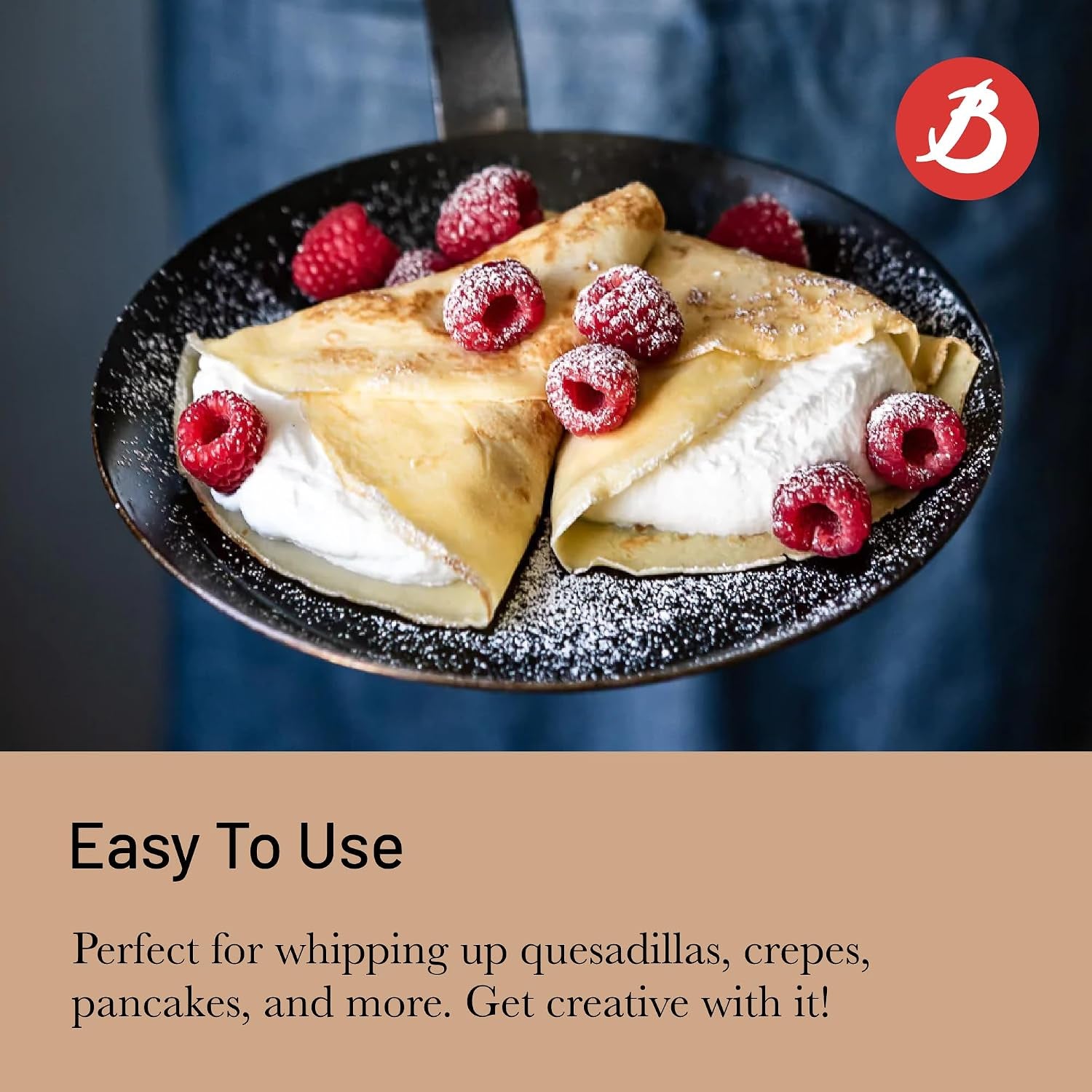 de Buyer Blue Carbon Steel Crepe & Tortilla Pan 9.5"