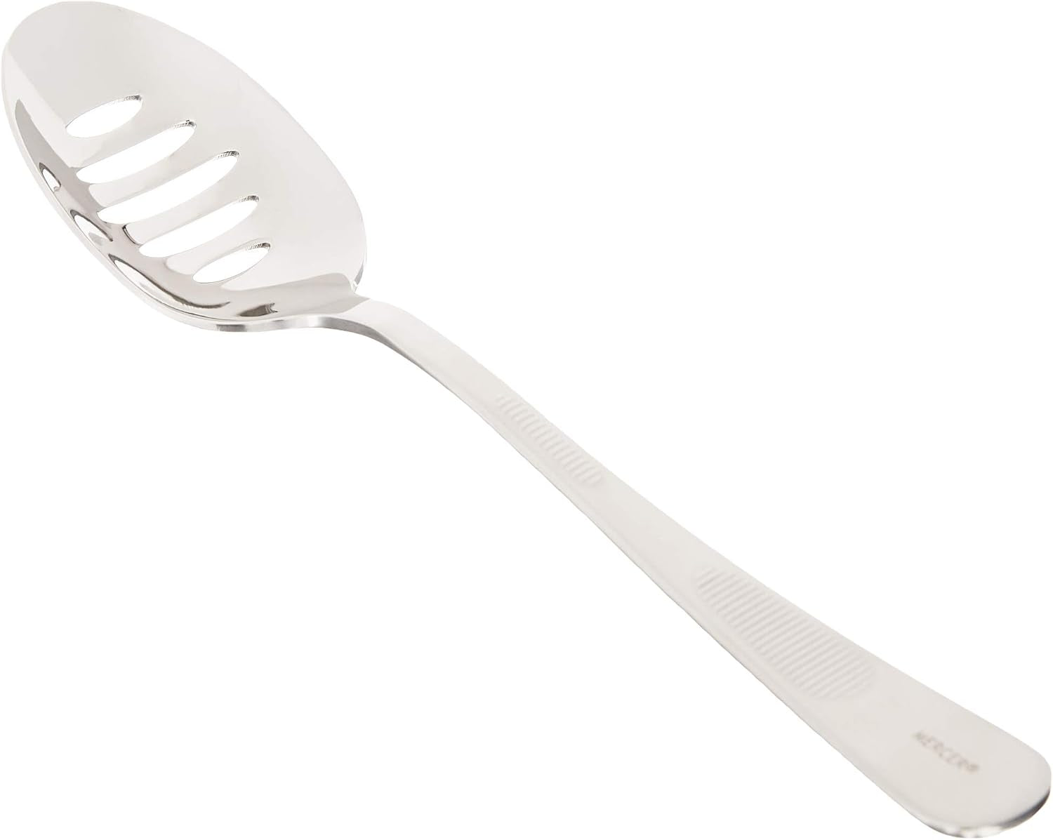 Mercer Culinary 18-8 Stainless Steel Plating Spoon with Slotted Bowl,