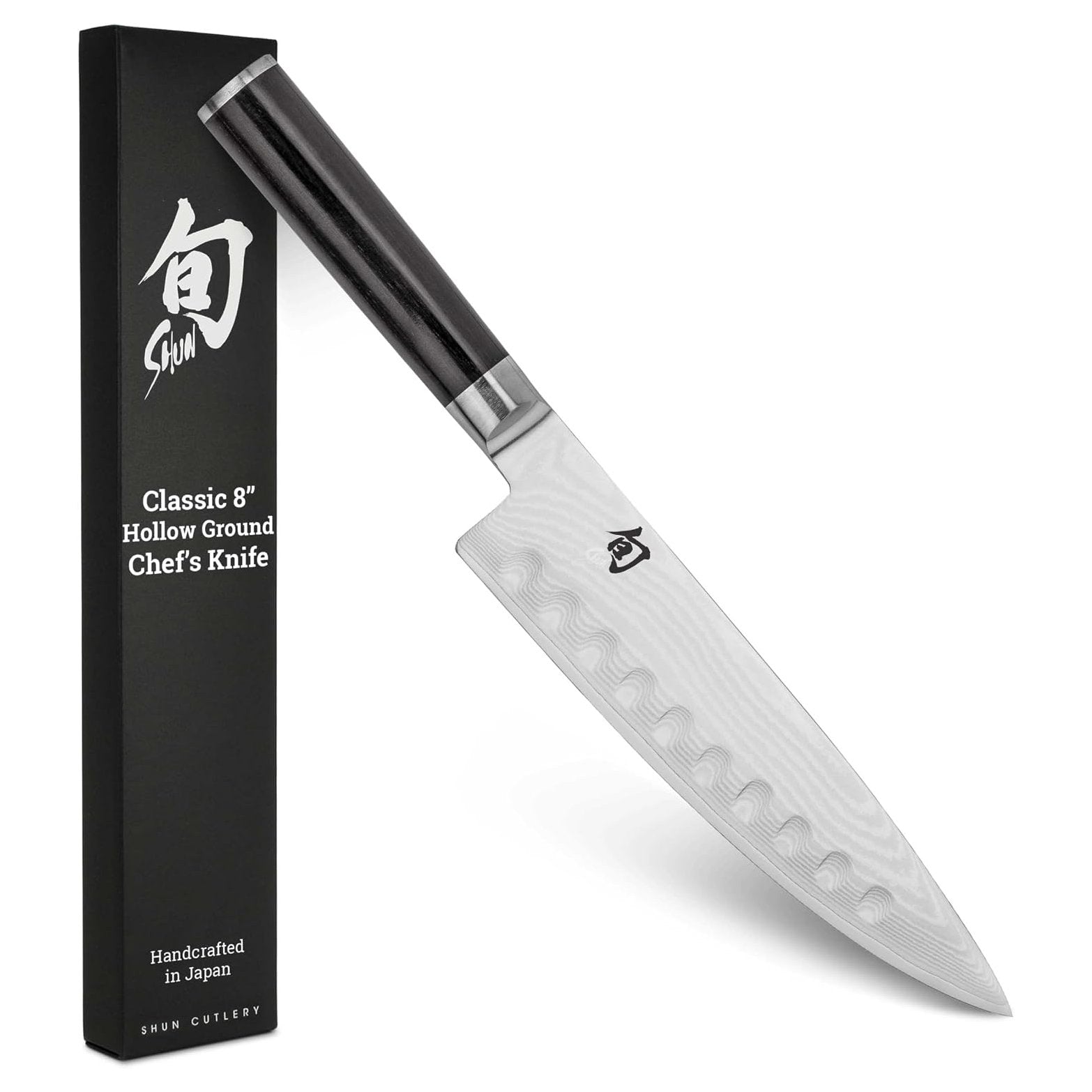 8 Inch Damascus Hollow Edge Chef Knife