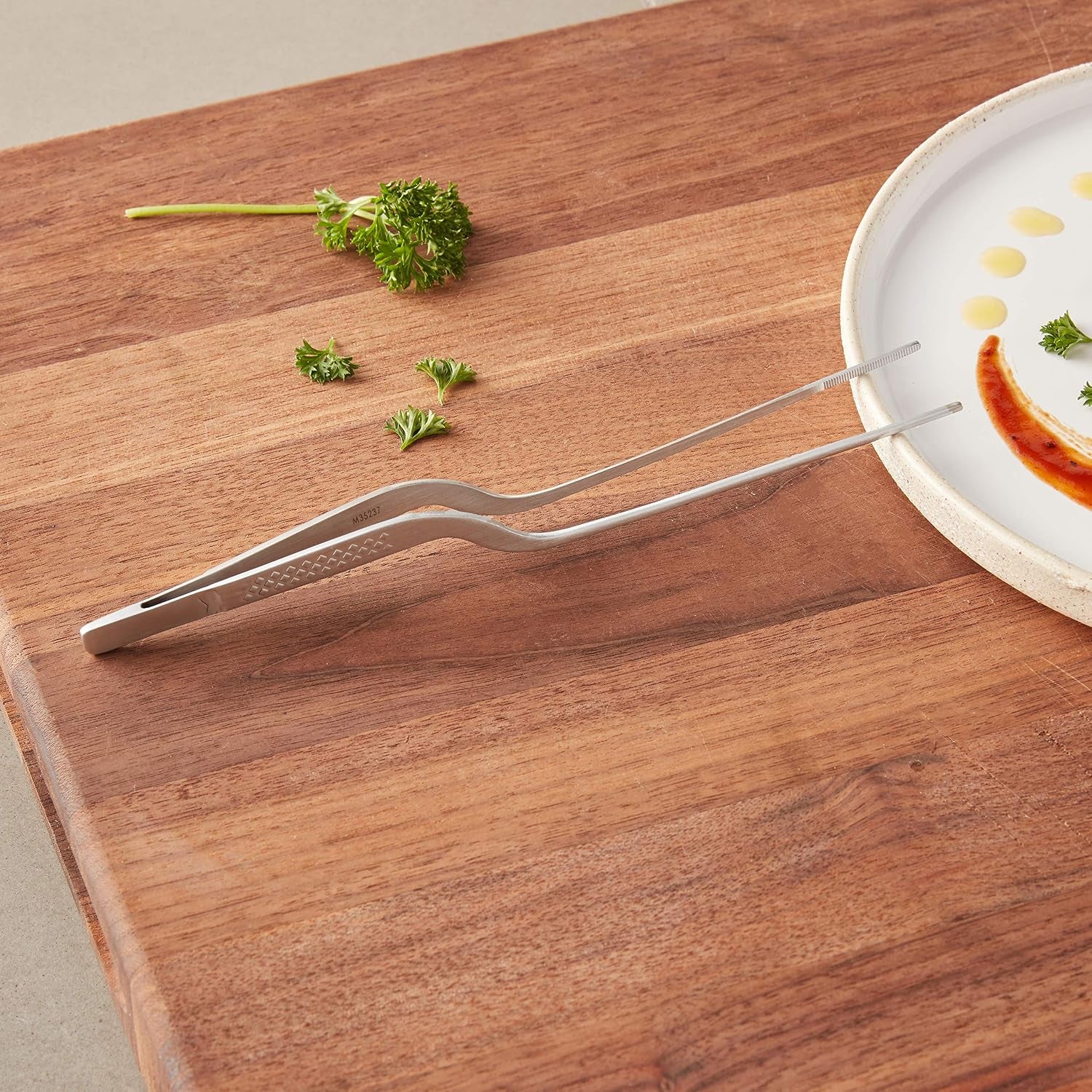 Mercer Culinary 18-8 Stainless Steel Precision Plus Chef Plating Tong,