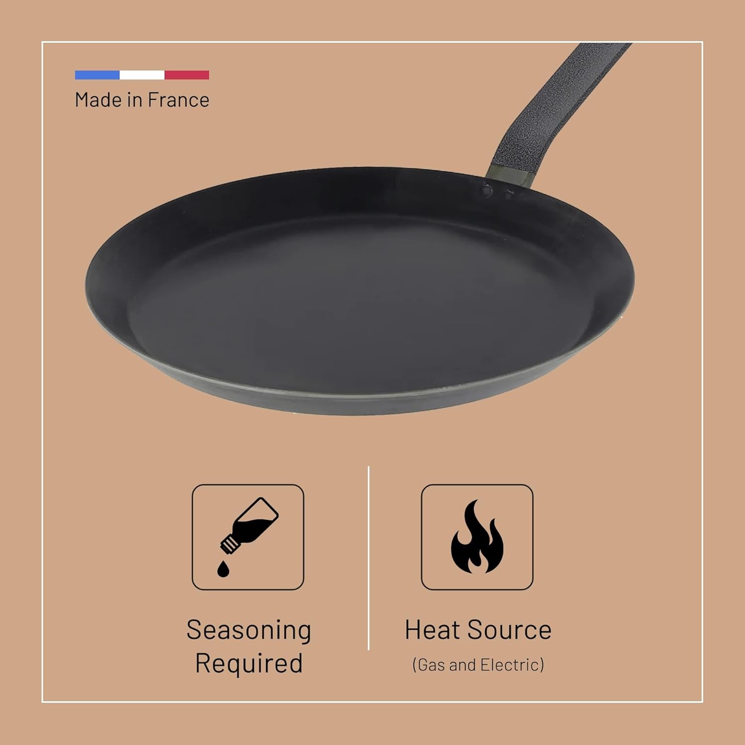de Buyer Blue Carbon Steel Crepe & Tortilla Pan 8"
