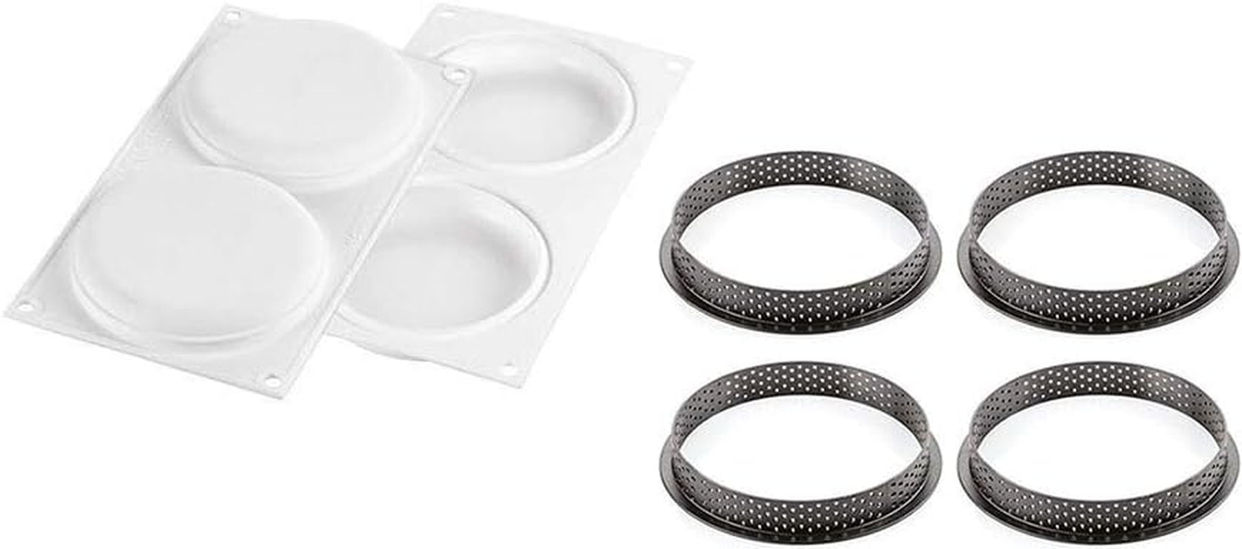 Silikomart "Kit Tarte Ring 80" Silicone Mold with 6 Cavities 2.63 Inch