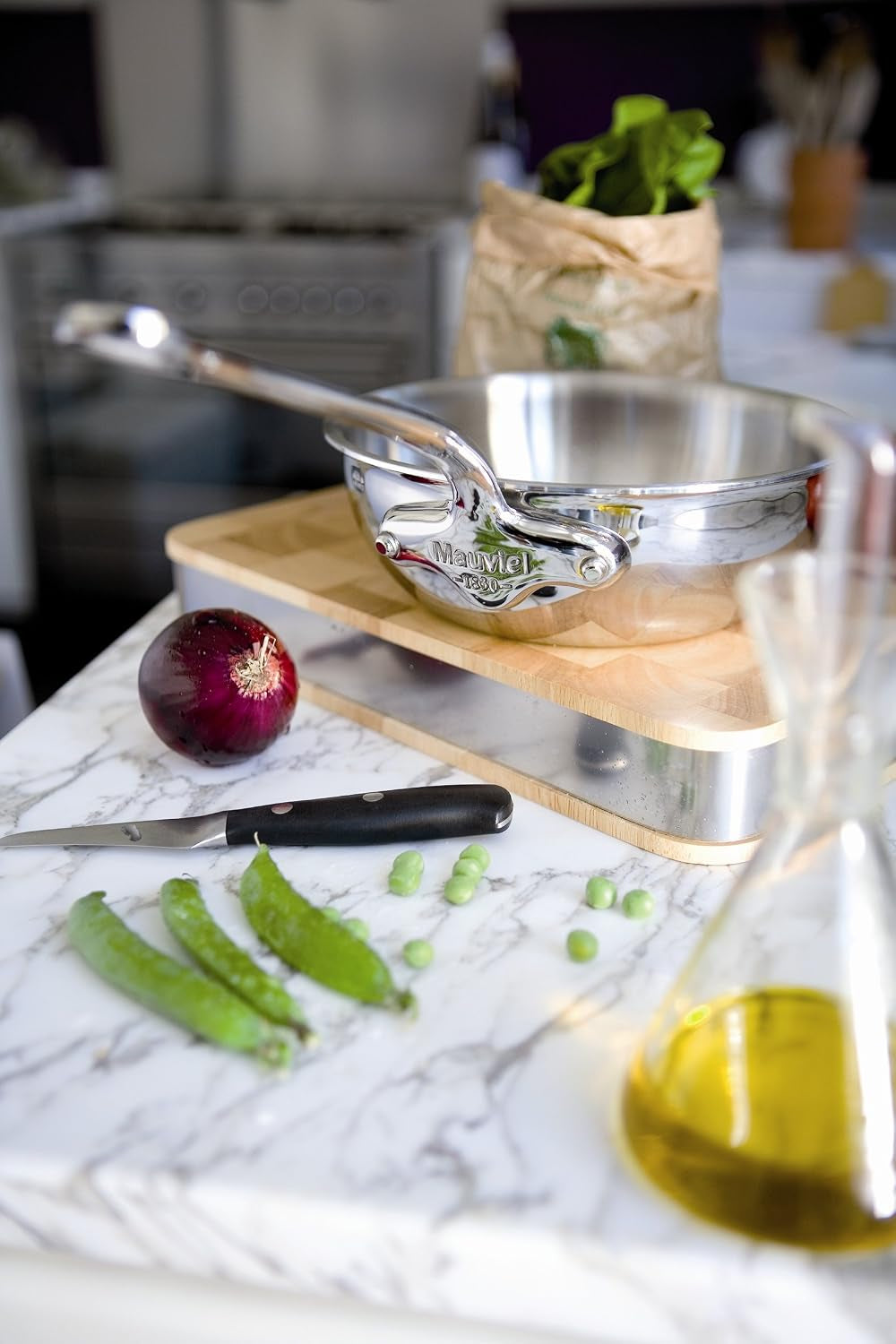 Mauviel M'Cook 5 Ply Polished Stainless Steel Chef Pan 3.4 Qt