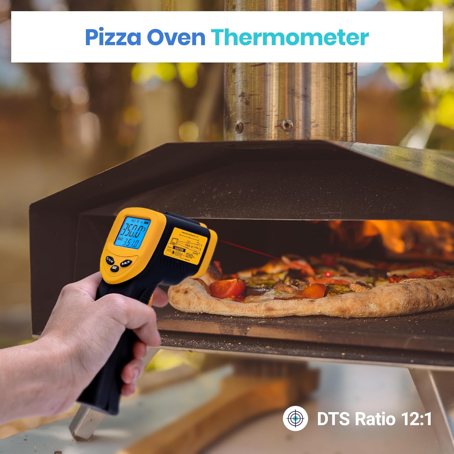 Etekcity Infrared Thermometer Laser Temperature Gun 774, Meat Food Candy Oven Thermometer for Griddle Accessories, Heat Gun for Cooking Refrigerator Tools, Adjustable Emissivity & Max Measure, Yellow