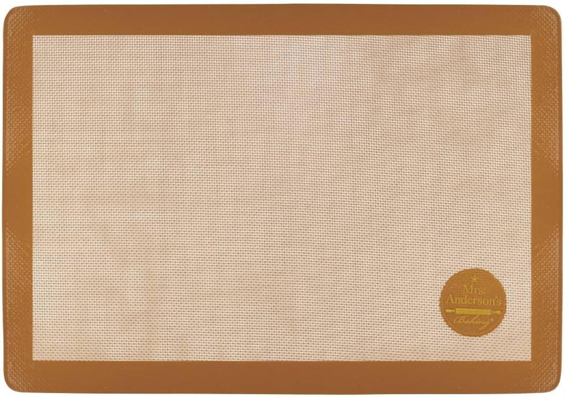 Mrs. Anderson's Baking Non-Stick Silicone Baking Mat - Reusable Oven Liner & Pastry Mat - For Breads, Cookies, Roasting & More - Baker’s Essentials - Heat-Resistant to 480°F - Toaster Oven Baking Mat