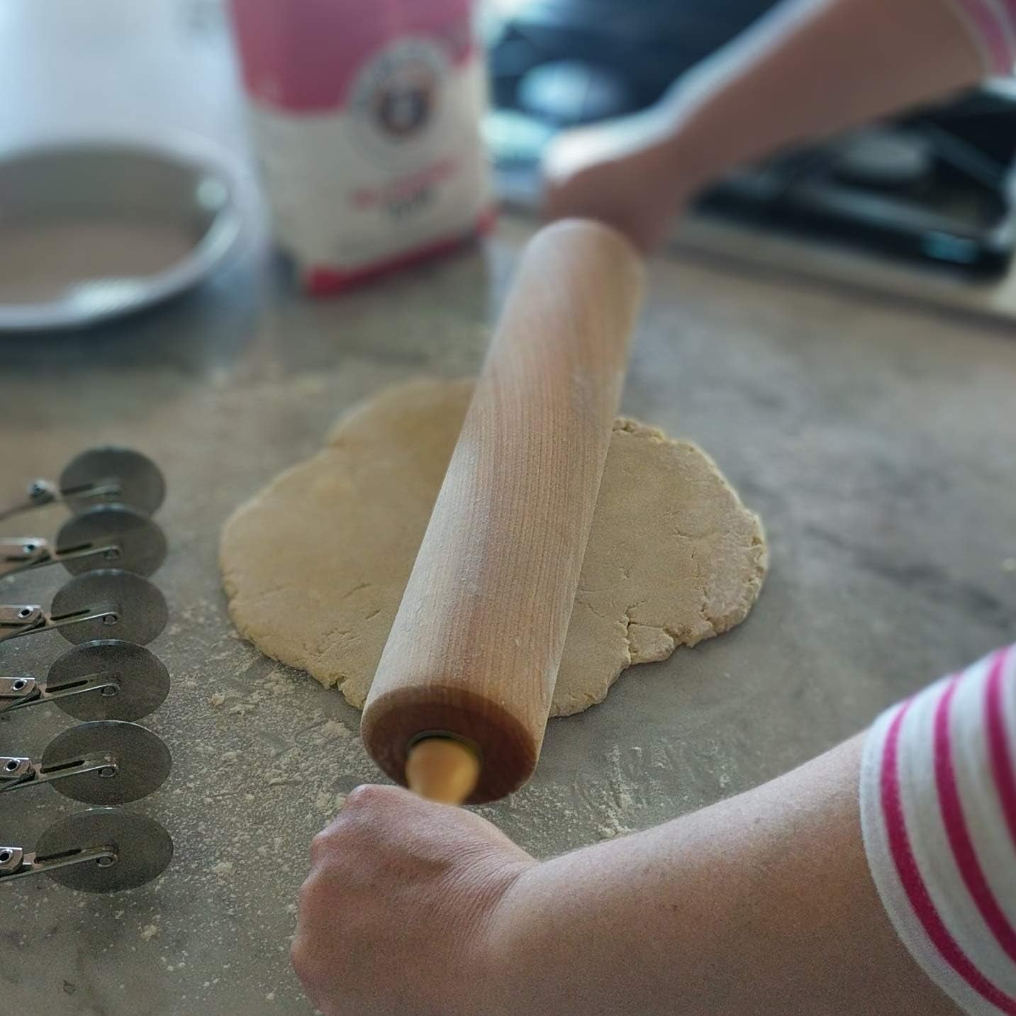 Ateco 18325 Professional Rolling Pin, 18-Inch Barrel, Made of Solid Rock Maple, Made in the USA